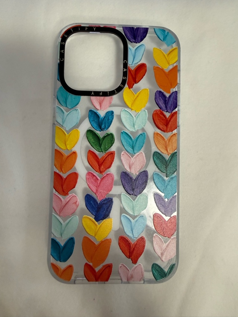 Casetify iPhone 14 Pro Max Clear Polka Daub Hearts Phone Case